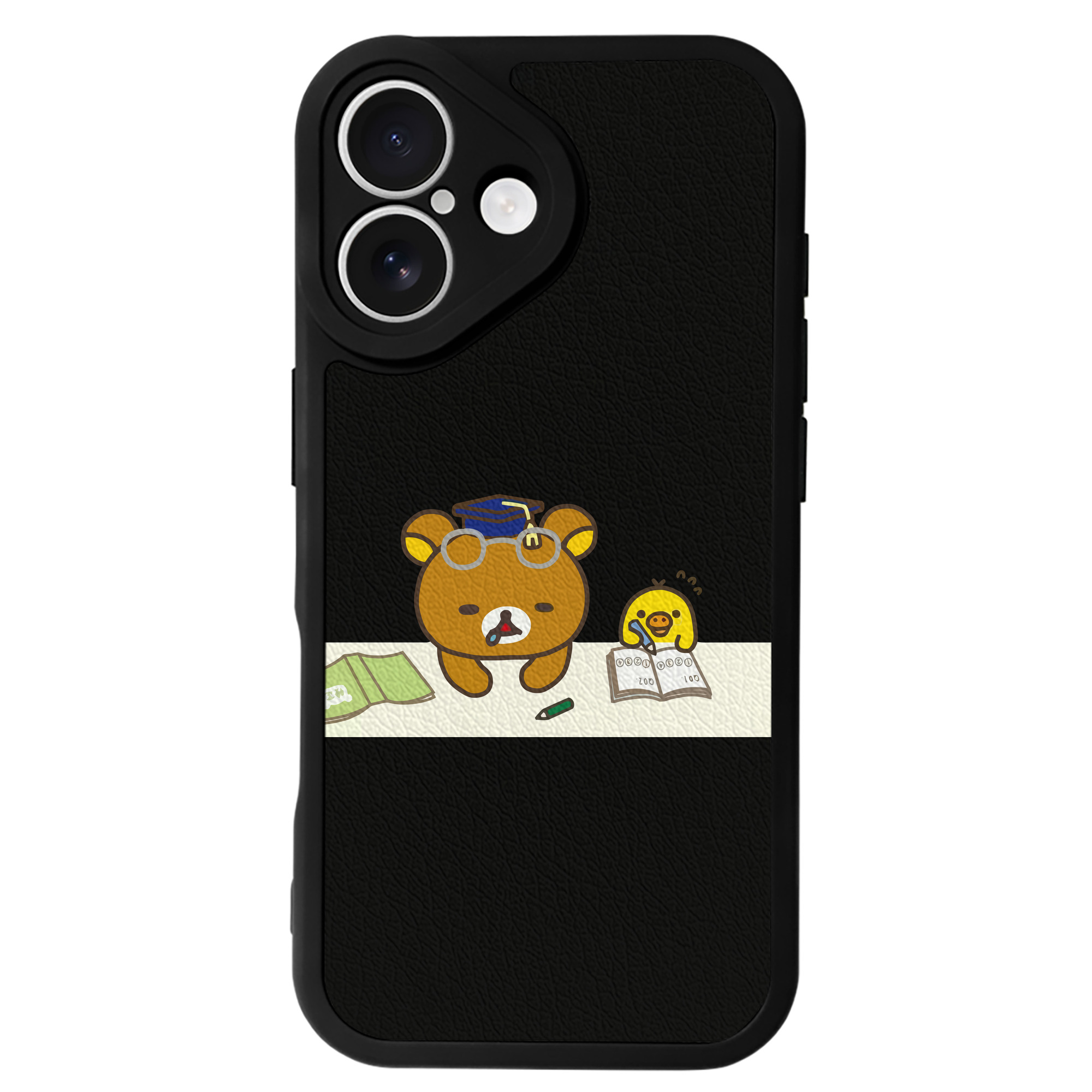 （画像用） リラックマ リラックマ キイロイトリ Rilakkuma Korilakkuma Kiiroitori 【iPhone 16シリーズ対応】シリコンスマホケース（レザー調） 材質：シリコン